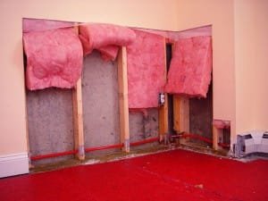 Damaged drywall prepped for drywall repair